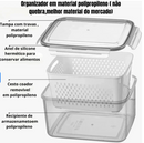 🥗 Kit com 3 Potes Herméticos Premium para Geladeira