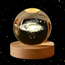 Luminária Globo LED de Cristal 3D com Lua e Galáxia para decoração moderna