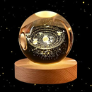 Luminária Globo LED de Cristal 3D com Lua e Galáxia para decoração moderna