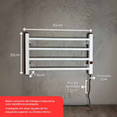 Toalheiro Térmico Porta Toalha Seca e Aquece 4 Barras Alumínio Bivolt Electrowood