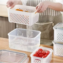 Kit 3 potes herméticos com tampa de vedação segura e design empilhável para geladeira