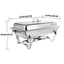 Rechaud Inox 9 Litros Panela Banho Maria Restaurante Buffet Servir 1/1, 1/2 ou 1/3