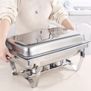 Rechaud Inox 9 Litros Panela Banho Maria Restaurante Buffet Servir 1/1, 1/2 ou 1/3
