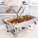 Rechaud Inox 9 Litros Panela Banho Maria Restaurante Buffet Servir 1/1, 1/2 ou 1/3