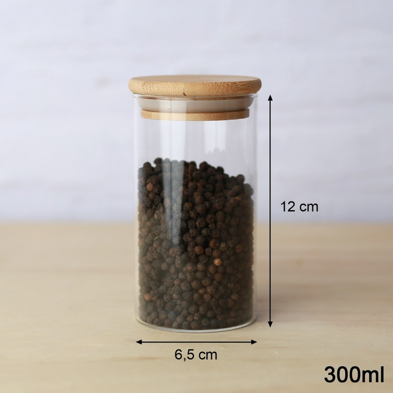 3 Potes Herméticos De Vidro 200Ml 300Ml 400Ml