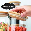 3 Potes Herméticos De Vidro 200Ml 300Ml 400Ml